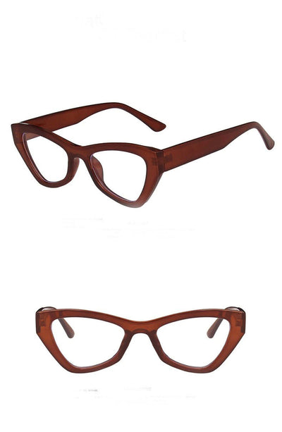 2021 Vintage 90s Brand Retro Triangle Blue Block Cat Eye Designer Driving Eyeglasses Spectacle Frame For Men And Women