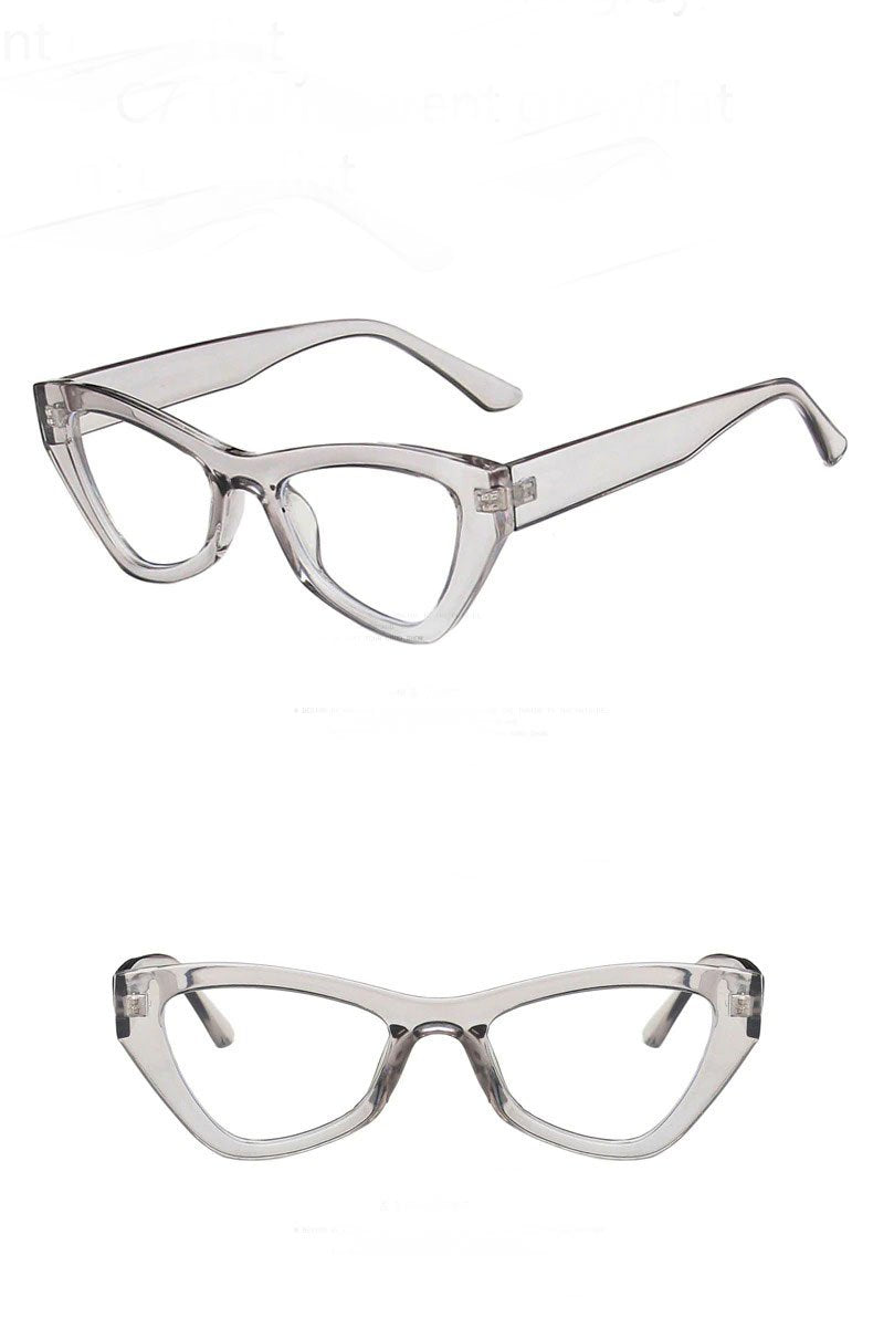 2021 Vintage 90s Brand Retro Triangle Blue Block Cat Eye Designer Driving Eyeglasses Spectacle Frame For Men And Women