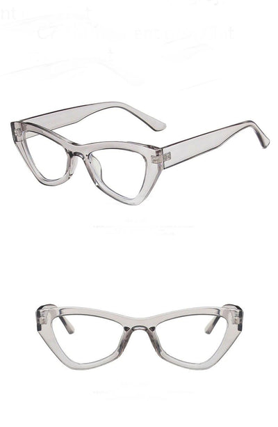 2021 Vintage 90s Brand Retro Triangle Blue Block Cat Eye Designer Driving Eyeglasses Spectacle Frame For Men And Women