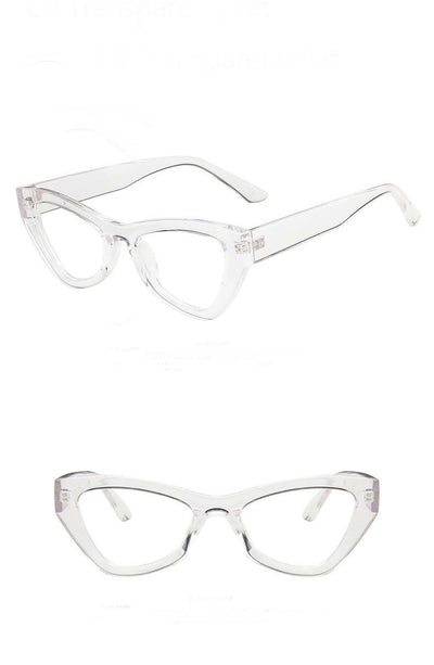 2021 Vintage 90s Brand Retro Triangle Blue Block Cat Eye Designer Driving Eyeglasses Spectacle Frame For Men And Women