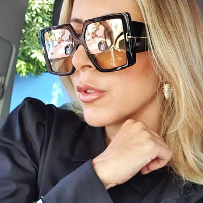 2021 Luxury Vintage Brand Classic Oversized Square Wide Frame High Quality Unique Designer Sunglasses For Men And Women-Unique and Classy