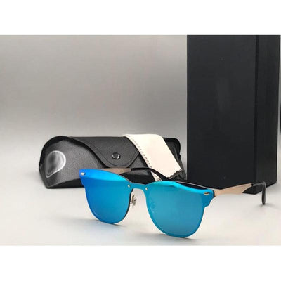 Blue, Gold Square Lightweight Comfortable Sunglasses For Men and Women-Unique and Classy