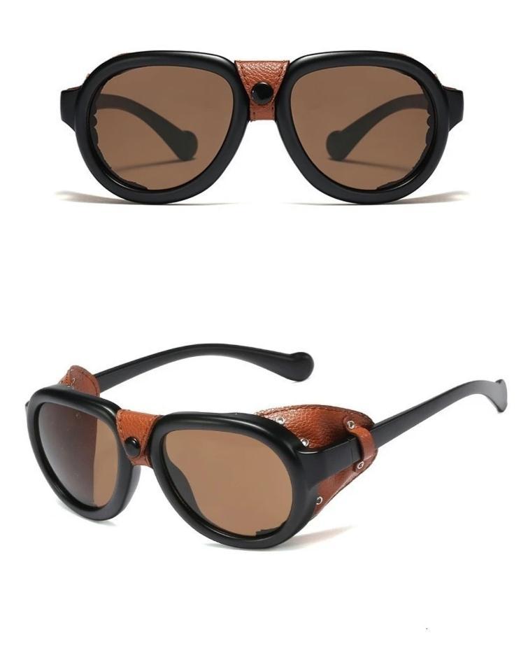 Stylish Leather Frame Round Candy Sunglasses For Men And Women-Unique and Classy