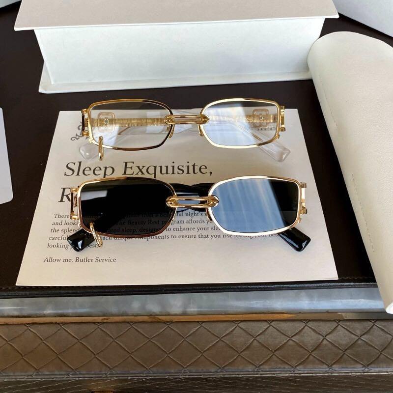 Fashion Small Rectangle With Metal Ring Decoration Frame Sunglasses For Men And Women-Unique and Classy