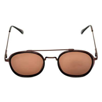 Full Brown S4612 Metal Frame Polarized Round Sunglasses For Men And Women-Unique and Classy
