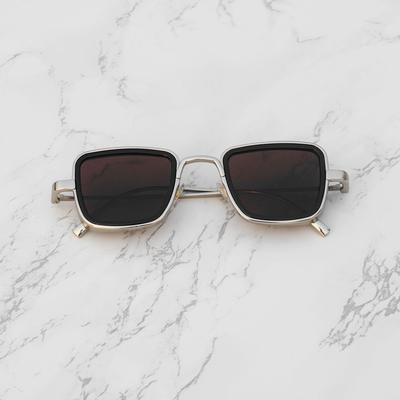 Brown and Silver Retro Square Sunglasses For Men And Women-Unique and Classy