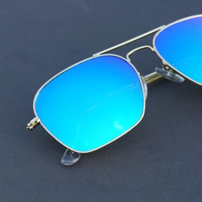 Raees Gold And Blue Mercury Square Sunglasses For Men And Women-Unique and Classy