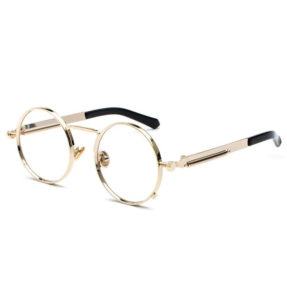 Buy Vintage fashion retro steampunk glasses round circle metal frame