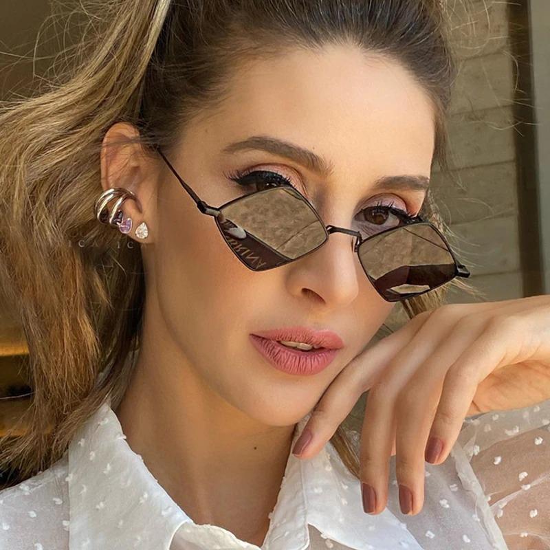 Brand Design Metal Frame Diamond Shaped Small Retro Sunglasses For Men And Women-Unique and Classy