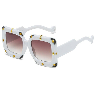 2020 Italian Big Frame Square Crystal Diamond Sunglasses For Unisex-Unique and Classy