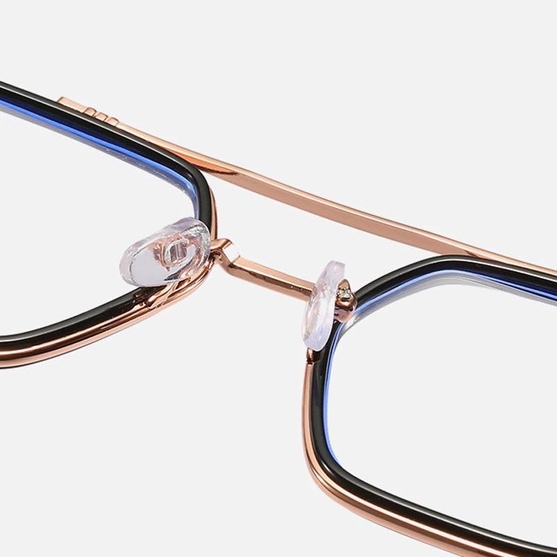 Retro Flat Tide Plate Metal Glasses Square Big Frame Eyeglasses For Unisex-Unique and Classy