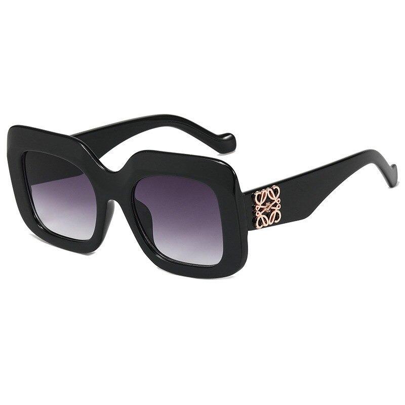 New Fashion Square Cool Metal Logo Frame Sunglasses For Unisex-Unique and Classy