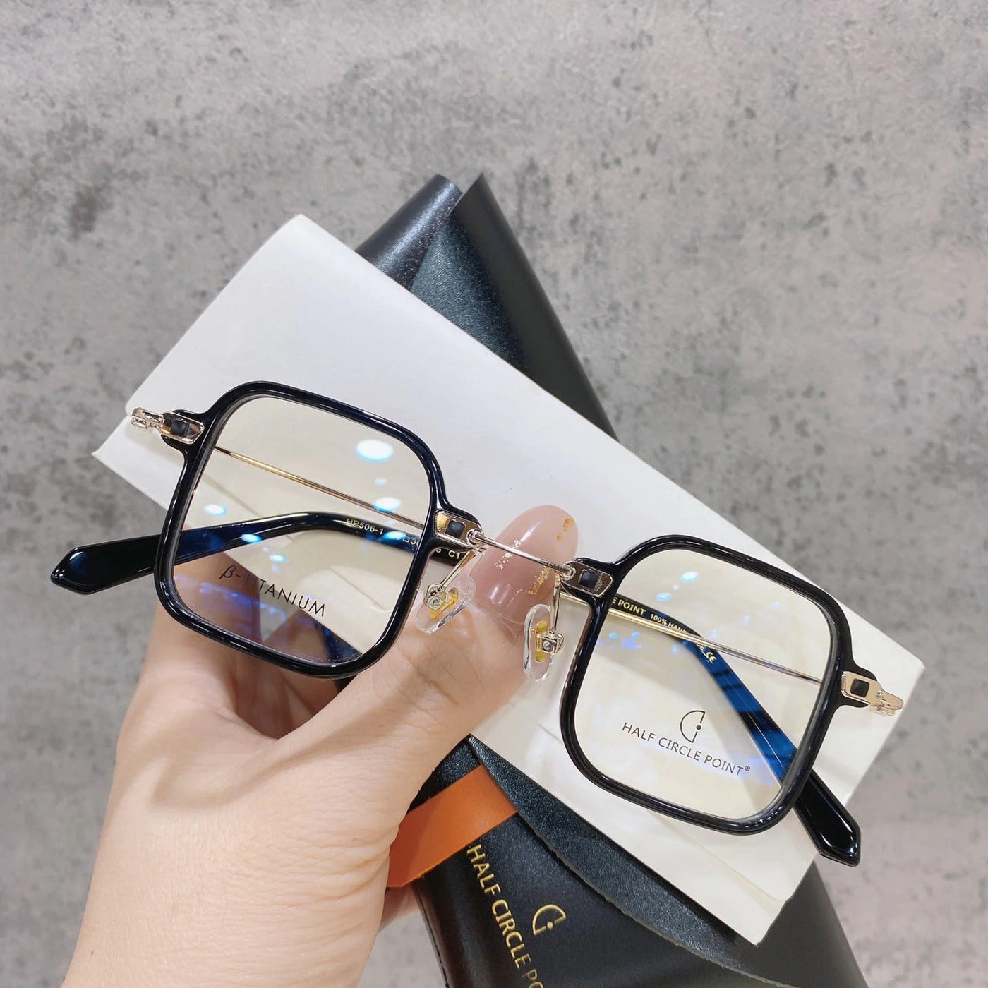 Retro Square Titanium Glasses Frame For Unisex-Unique and Classy
