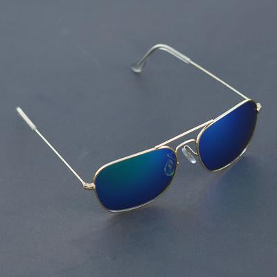 Raees Gold And Aqua Mercury Square Sunglasses For Men And Women-Unique and Classy