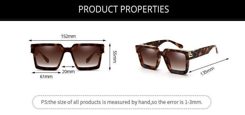 Luxury Brand Designer Square Sunglasses Frames Men Women Fashion -Unique and Classy