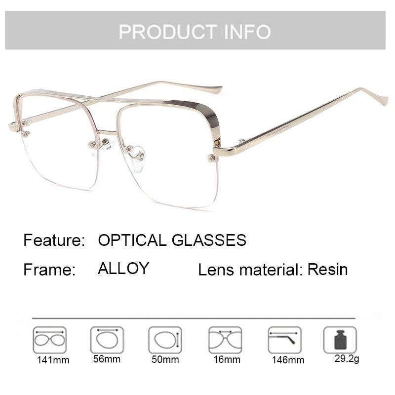 Square Glasses Frame Fashion Metal Eyewear Frame Men Women Optical - BRANDEDBABA