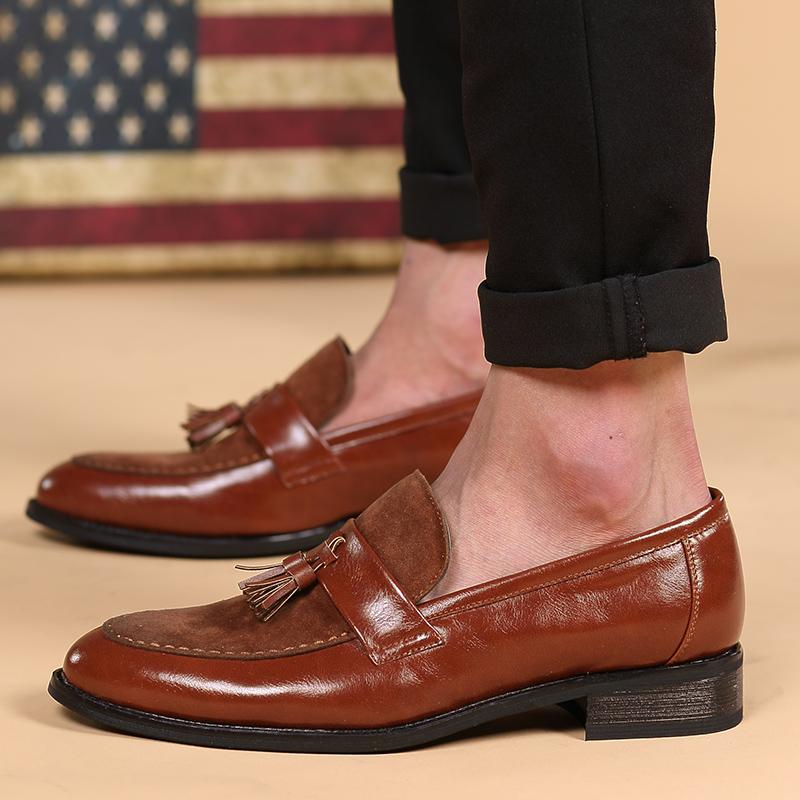 New Arrival Mens Brown Boat Shoes Fashion Pointed Toe Suede Tassel Shoes-Unique and Classy