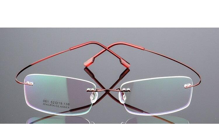 Rimless Titanium Glasses Frames Men Flexible Optical Frame Retro Glasses - Unique and Classy