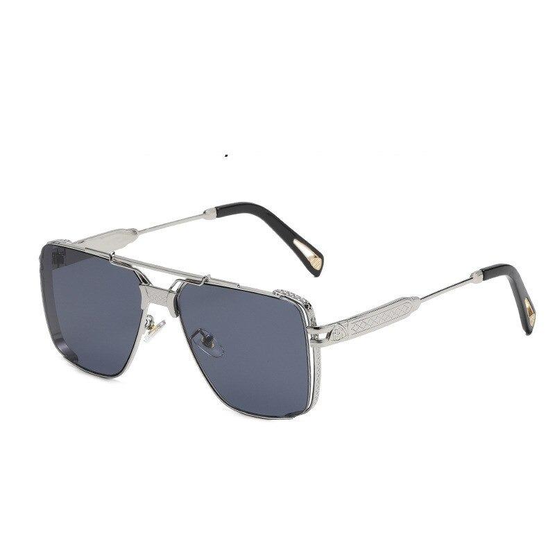 Oversized Square Classic Metal Frame Vintage UV400 Gradient Sunglasses For Unisex-Unique and Classy