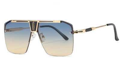 2020 Luxury Brand Oversized Metal Frame Gradient Clear Pilot Sunglasses For Men And Women-Unique and Classy