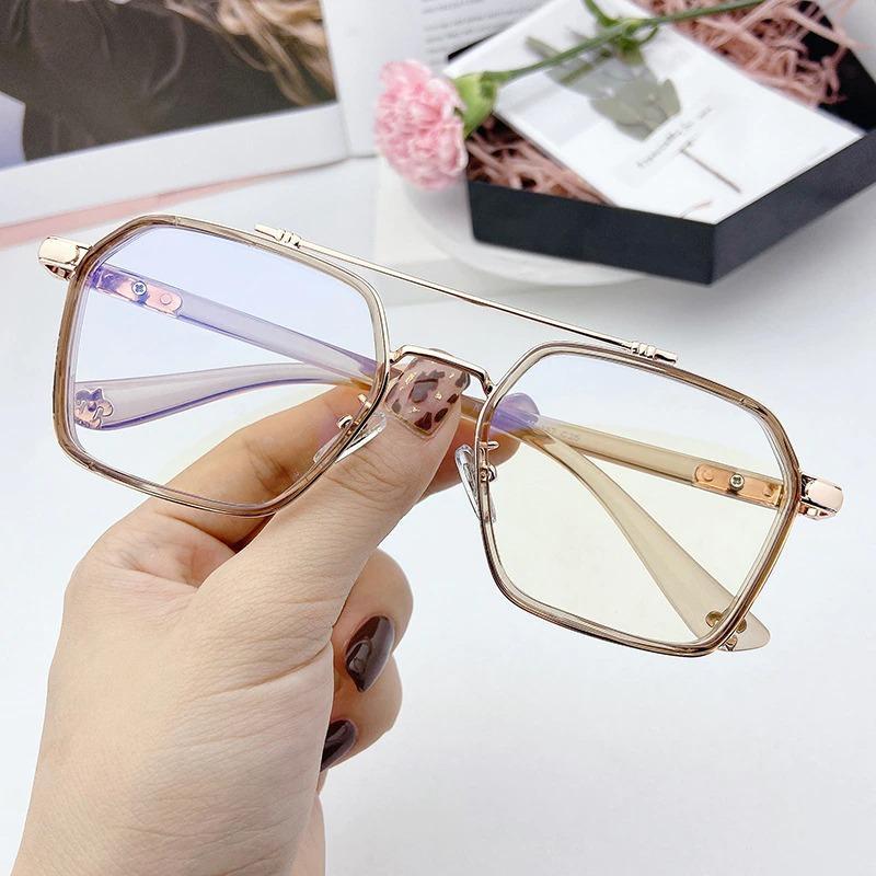 Buy Retro Anti-Blue Light Square Glasses Frame Brand Designer Ins Popular Optical Eyeglasses Frames