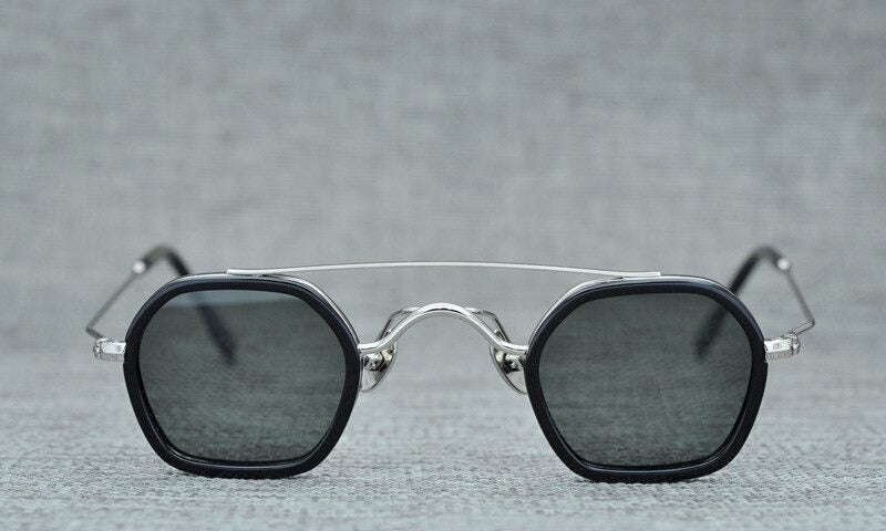 Flat Glass Frame Double Beam Polygonal Glasses For Unisex