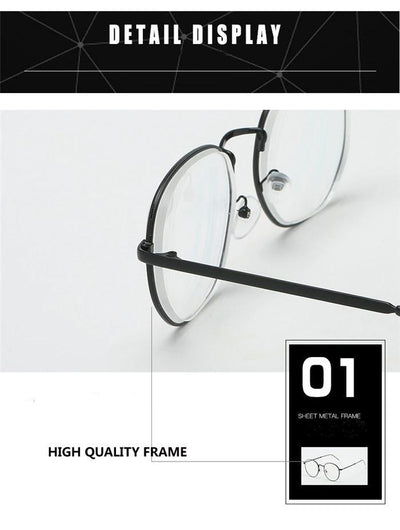 Classic Myopia Hexagonal Blue Light Protection Glasses Frames Eyewear