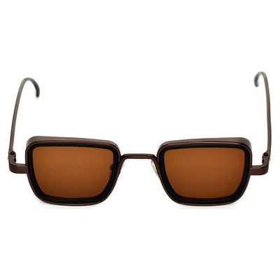 Brown And Brown Retro Square Sunglasses For Men And Women-Unique and Classy