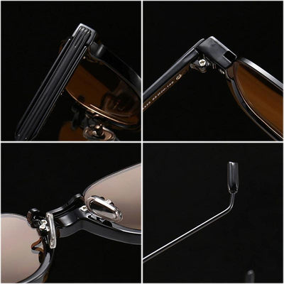 Semi-Metal Frame Classic Vintage Brand Designer Sunglasses For Unisex-Unique and Classy