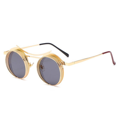 Retro Round Hollow Steampunk Sunglasses For Unisex-Unique and Classy