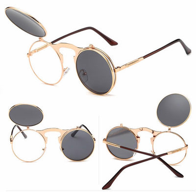 Flip Circular Double Metal Sunglasses For Men And Women-Unique and Classy