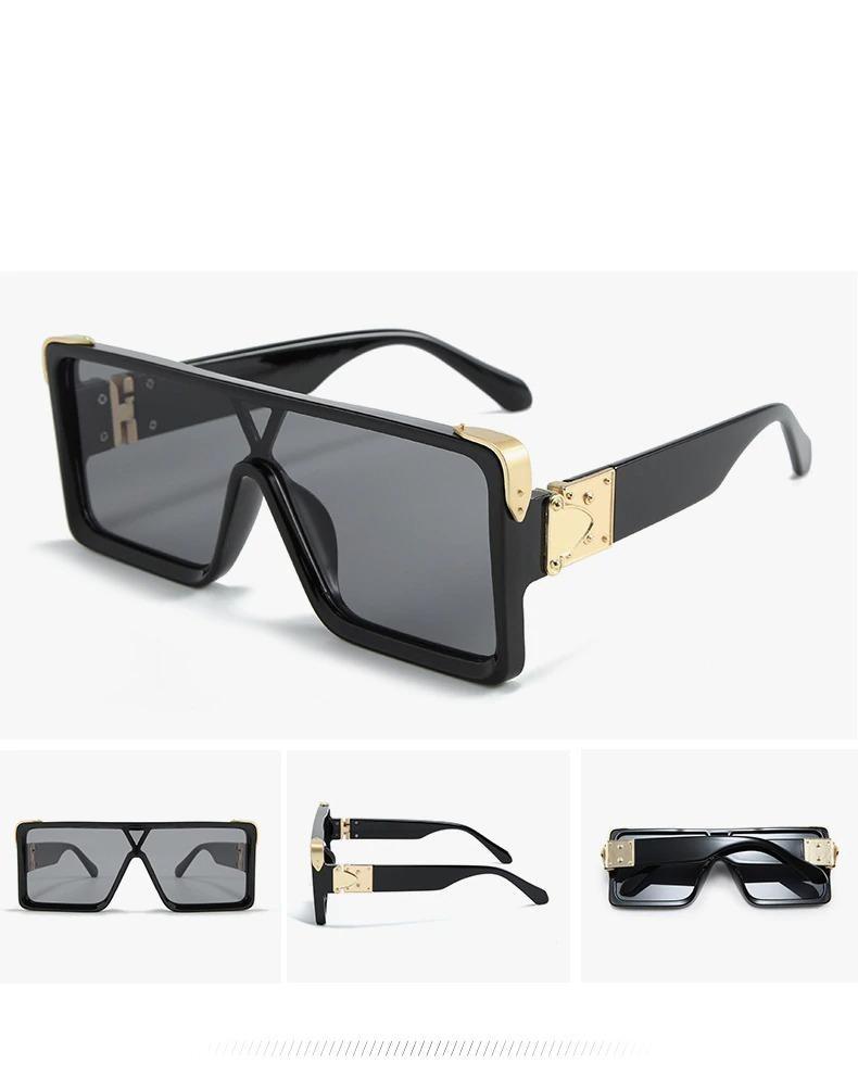 Oversized One Piece Black Gradient Square Sunglasses For Men And Women-Unique and Classy