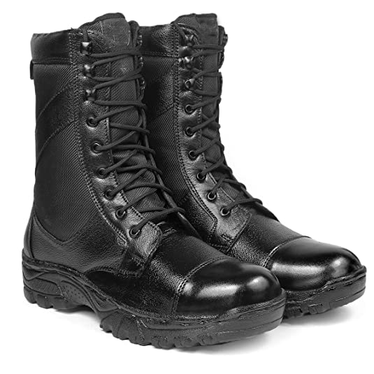 Full Black Pure Leather Army Boots For Men's-Unique and Classy