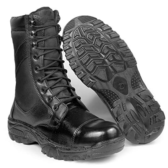 Full Black Pure Leather Army Boots For Men's-Unique and Classy