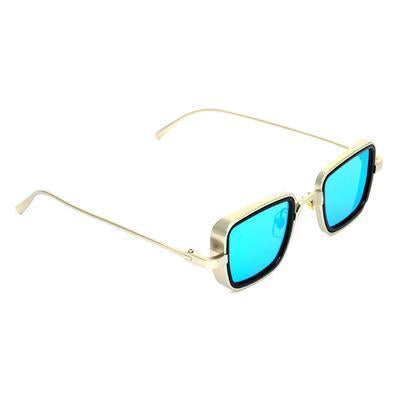 Aqua Blue And Silver Retro Square Sunglasses For Men And Women-Unique and Classy