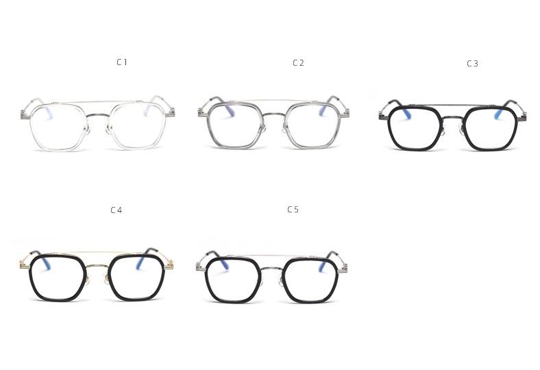 Retro Luxury Blue Block Computer Metal Fashion Eyeglasses Spectacle Frame For Men And Women