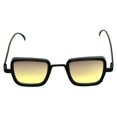 Shaded Yellow And Black Retro Square Sunglasses For Men And Women-Unique and Classy