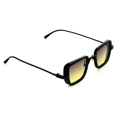 Shaded Yellow And Black Retro Square Sunglasses For Men And Women-Unique and Classy