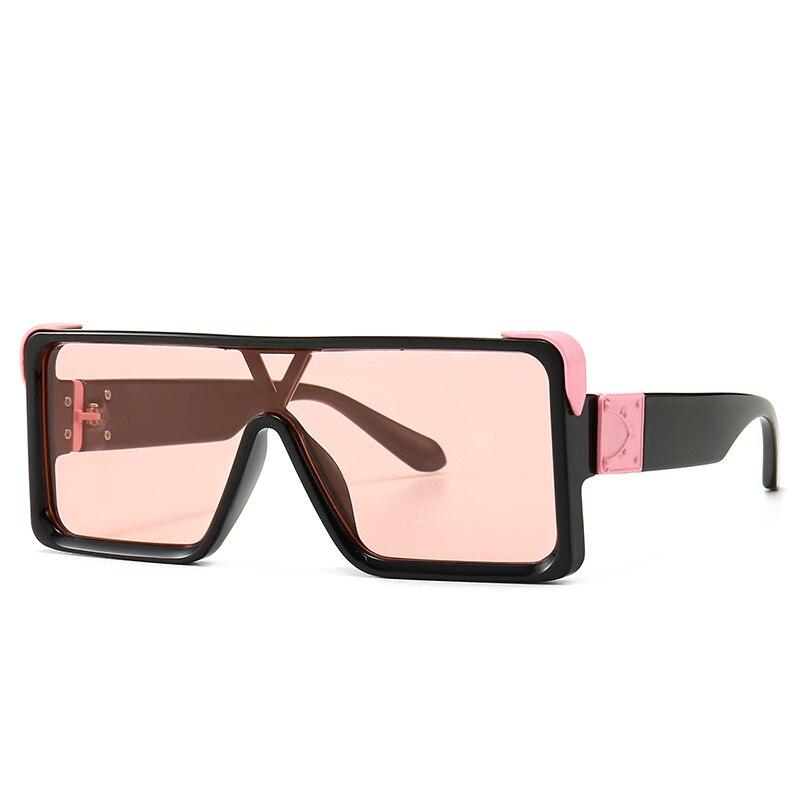 Vintage Pink Mirror Square Sunglasses Women Classic Luxury Brand Big Frame  Trendy Sun Glasses Men Popular Oversized Shades - AliExpress