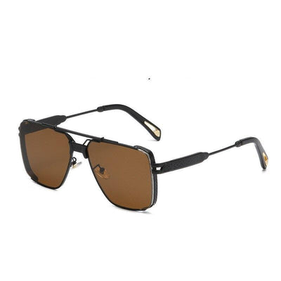 Oversized Square Classic Metal Frame Vintage UV400 Gradient Sunglasses For Unisex-Unique and Classy