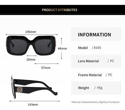New Fashion Square Cool Metal Logo Frame Sunglasses For Unisex-Unique and Classy