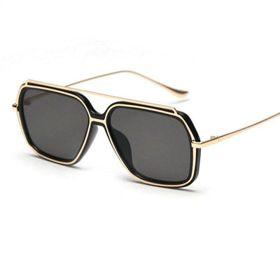 Vintage Black Square Metal Frame Sunglasses For Men And Women-Unique and Classy
