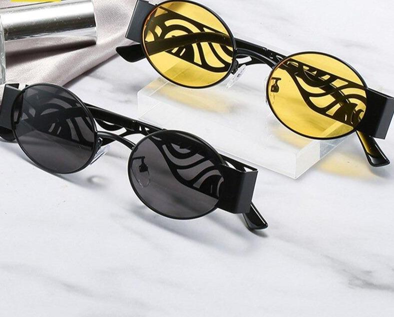 2021 Trendy Fashion Luxury Round Punk Metal Frame Stylish Cool Retro Brand Designer Sunglasses For Men And Women-Unique and Classy