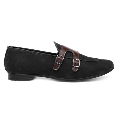 Fashionable Double Monk Suede Material Slip On Shoes For Men's-Unique and Classy