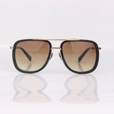 Metal Trim Square Pilot Sunglasses For Unisex-Unique and Classy