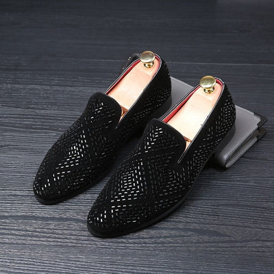 Black Diamond Rhinestones Designer Loafers,Wedding,Party Wear Slip On Shoes-Unique and Classy