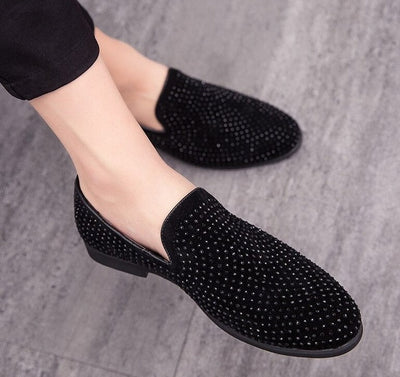 Elegant Rhinestone Luxury Brand Casual,Wedding,Party Wear Flat Loafers Shoes-Unique and Classy