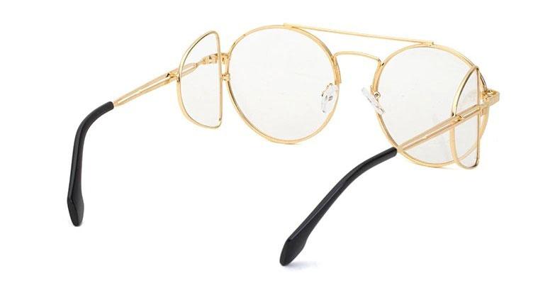 2020 New Vintage Style Round Anti Blue Block Steampunk Brand Designer Eyeglasses Spectacle Frame For Men And Women