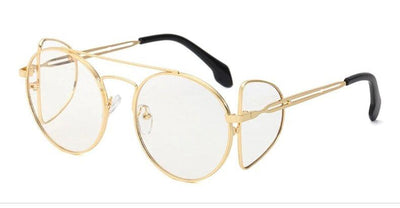 2020 New Vintage Style Round Anti Blue Block Steampunk Brand Designer Eyeglasses Spectacle Frame For Men And Women