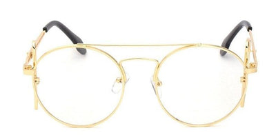 2020 New Vintage Style Round Anti Blue Block Steampunk Brand Designer Eyeglasses Spectacle Frame For Men And Women